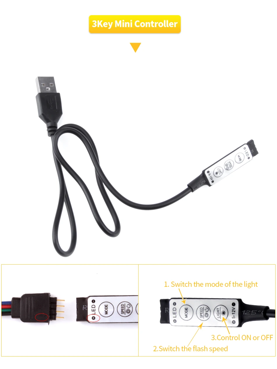 DC 5 в USB светодиодный RGB контроллер для USB Светодиодная лента мини 3Key управление 24Key ИК пульт 17Key RF беспроводной пульт дистанционного управления