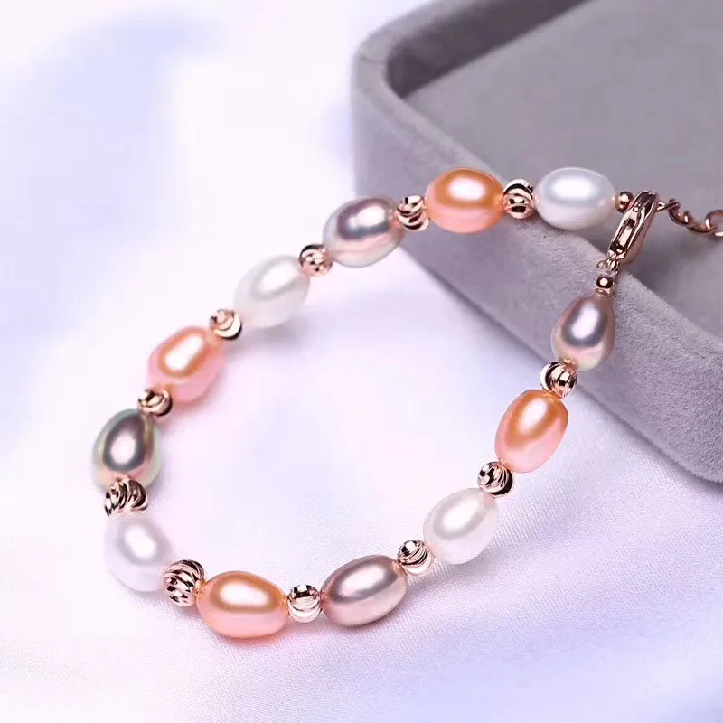 Браслет для девочек из пресноводного жемчуга с бусинами 4-5 мм | Украшения и