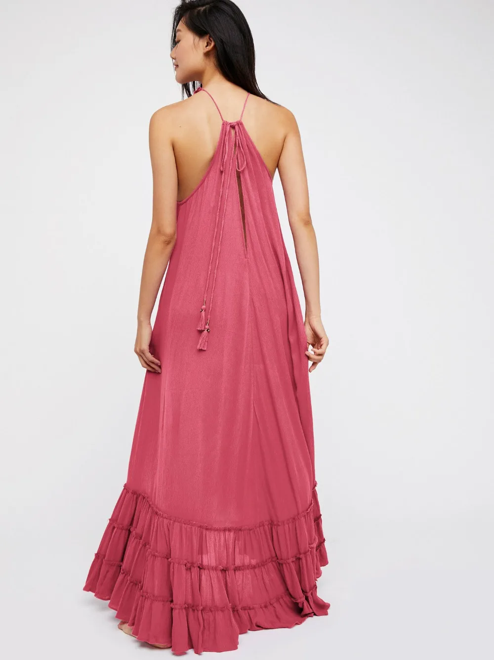 BOHOFREE Танцор платье Boho люди Обёрточная бумага Vestidos праздник Пляжное длинное без