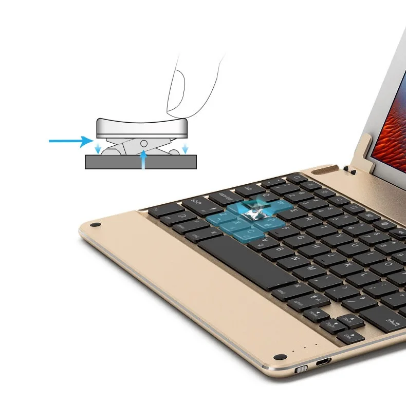 B.O.W тонкая мини клавиатура с подсветкой Bluetooth беспроводная поворотной для IPAD AIR