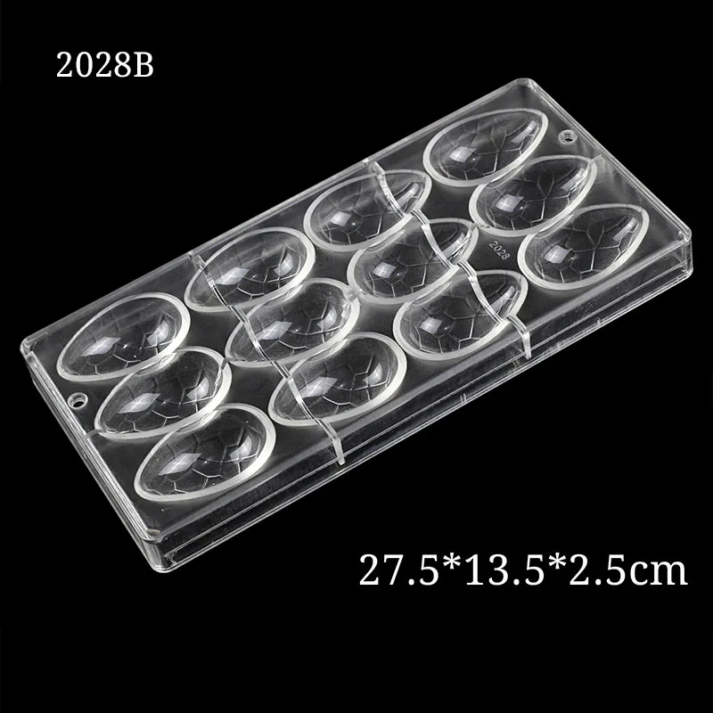 2028B 3D яичный шар форма Пасхальный поликарбонатовый для шоколада плесень DIY выпечка Кондитерские инструменты сладкие конфеты форма для пудинга, желе - Цвет: 2028B