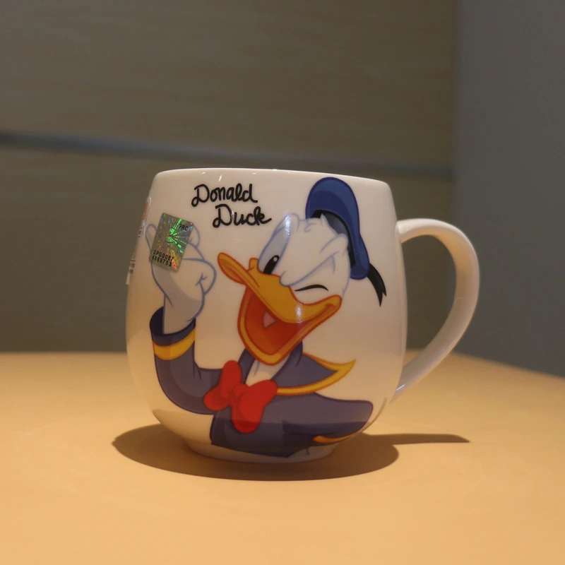 300ml Donald Duck 300 мл-400 мл детская чашка для воды, кружка Мультяшные стаканчики для воды для мальчиков и девочек кружки для офиса и дома Микки и Минни Маус керамическая чашка - Цвет: 300ml Donald Duck