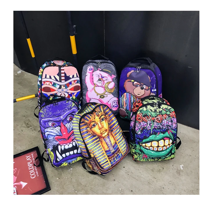 6 видов стилей новая мода Harajuku для девочек с рисунком граффити рюкзак мужчин в