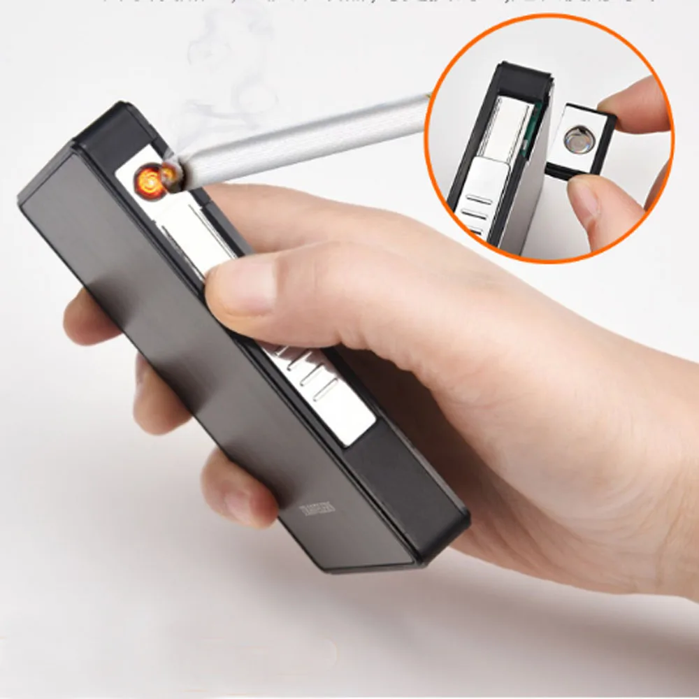 

50PCS USB lighter cigarette case for 16 cigarettes with 100mm length and 5mm diameter