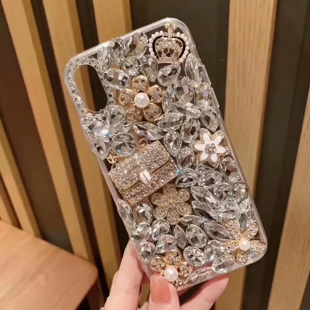 Роскошный 3D чехол XINGDUO со стразами короной и кристаллами для Samsung S10 S8 S9 Plus