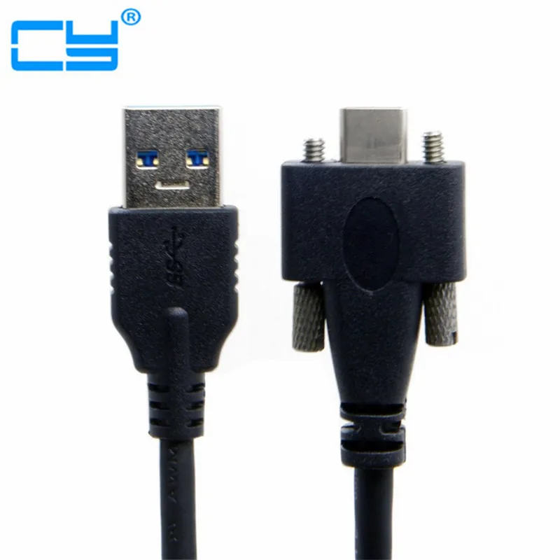 USB 3 0 Male к 1 type c USB-c Type-C с двумя винтами запирающий Мужской кабель для передачи