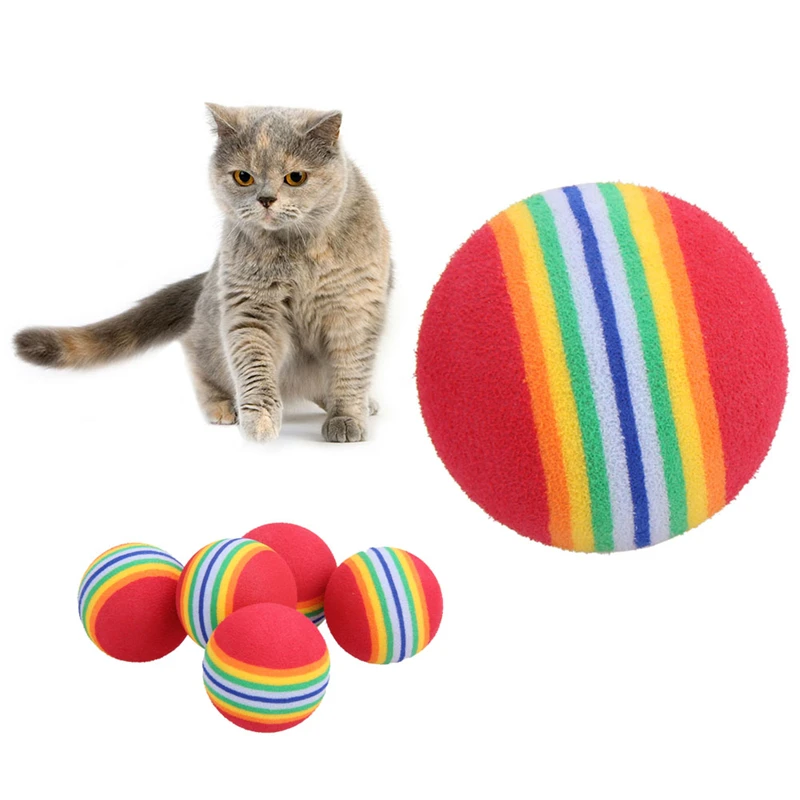

100pcs/lot Colorful Soft Foam Rainbow Play Balls For cat