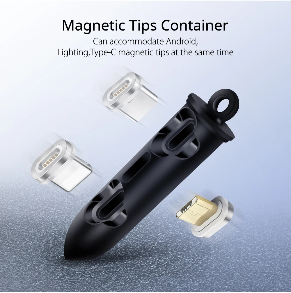 Raugee Магнитный кабельный Штепсель коробка для хранения Чехол Тип C Micro USB C 8 наконечники штырей держатель адаптер управление зарядное устройство вилки чехол