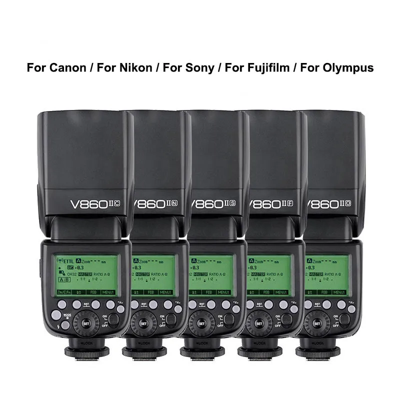 Godox V860II Вспышка Speedlite TTL HSS GN60 литий-ионная батарея для Камеры Speedlight Canon Nikon Sony Olympus