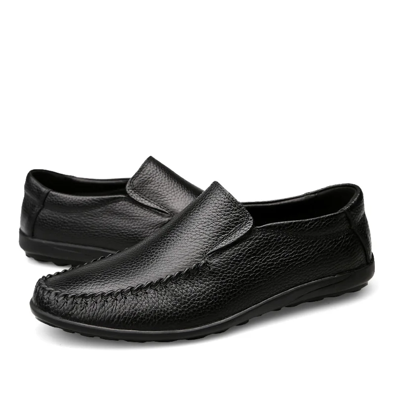 Мужские модельные туфли clux черные Лоферы без шнуровки из натуральной кожи на