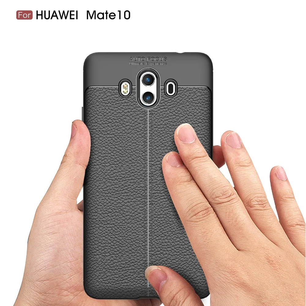 BEFOSSON роскошный силиконовый кожаный чехол личи для huawei mate 10 телефона мягкий