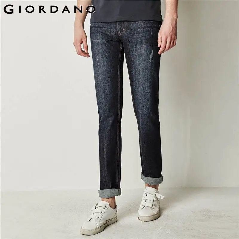 Giordano мужские хлопковые джинсы брюки Slim Fit Брюки фирменная одежда Vete Мужские t Hombre