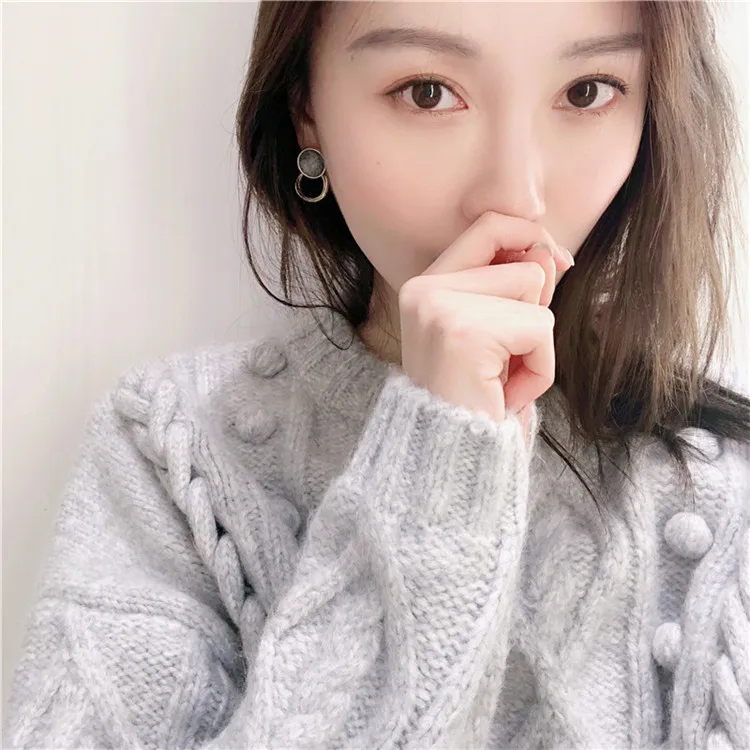 Модные металлические круглые серьги для женщин винтажные полимерные