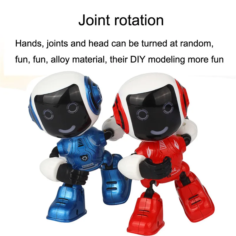 

Electric LED Sound Intelligent Alloy Robot Toys Novelty Phone Stand For Kids For Children Kids Birthday Gift Present B2 sale