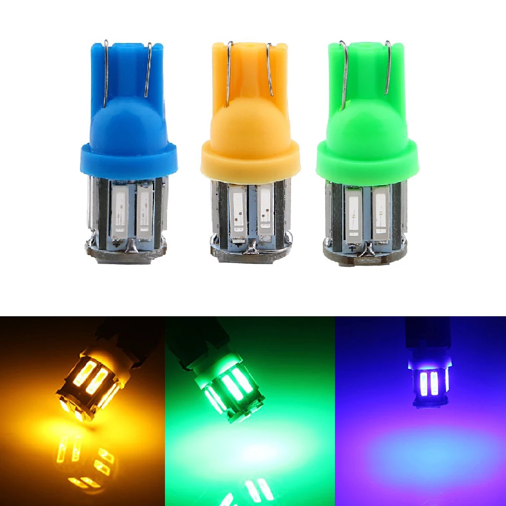 Yushuangyi 50 шт./лот T10 7014 7020 10 SMD W5W светодиодов автомобильные дверные передние фары 12 В