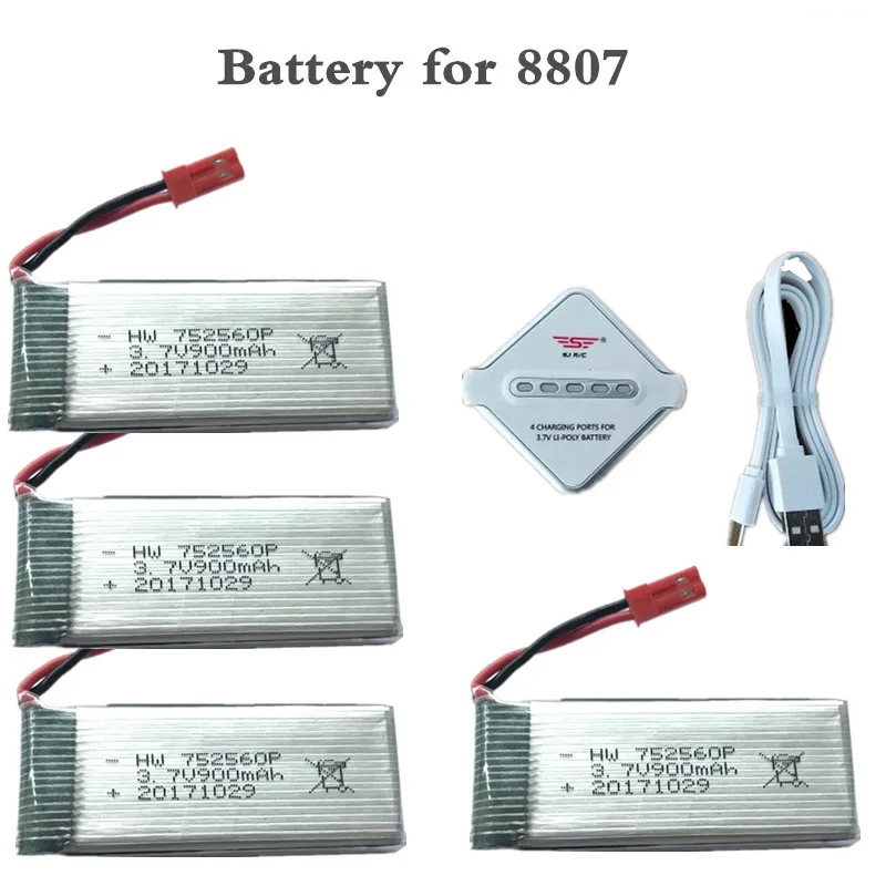 3 7 V 900mah lipo батарея для 8807 8807w A6 A6W Rc Quadcopter запасные части 5in1 баланс зарядное
