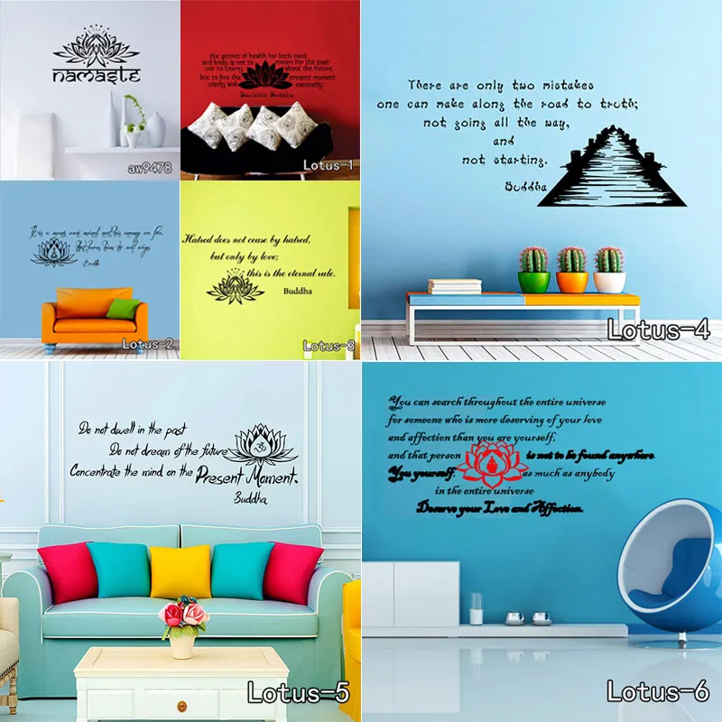 3D OM Sign мандалее с Буддой настенные наклейки в виде лотоса домашний декор