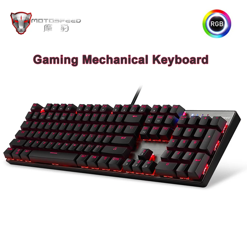 Оригинальная Механическая игровая клавиатура Motospeed с RGB подсветкой 104 клавиши