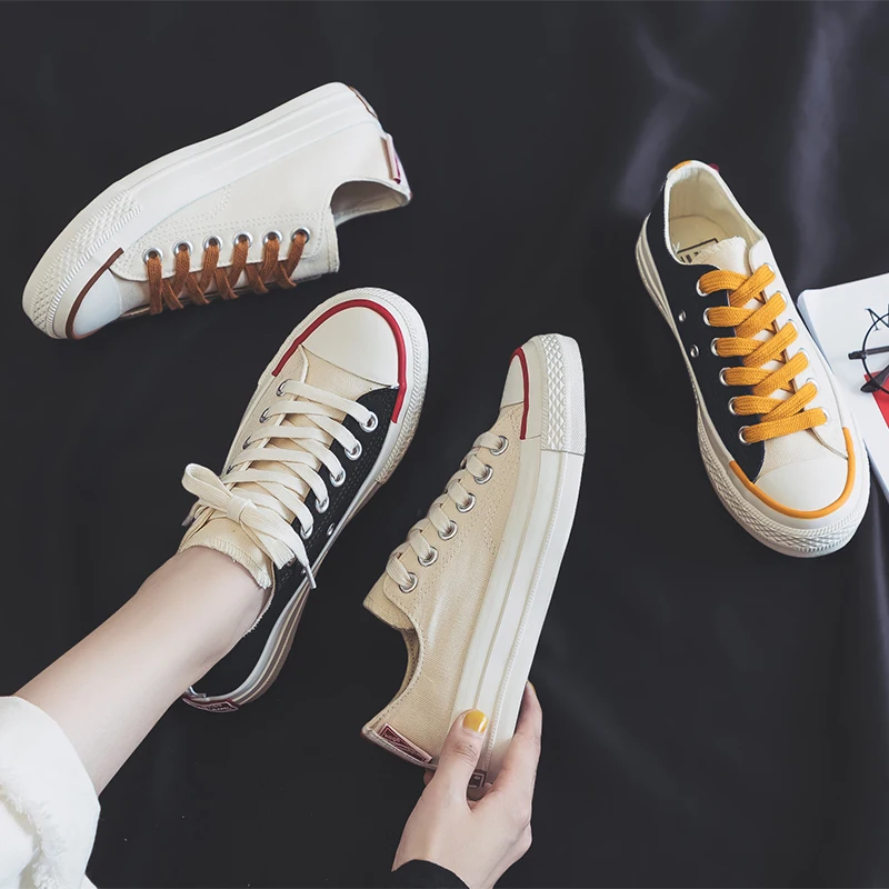 Женская парусиновая обувь коллекция 2019 года сезон осень модные кроссовки на