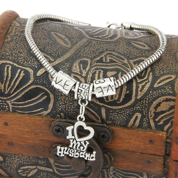 Браслет Я люблю своего мужа с сердечком подарок для семьи женщин и мужчин