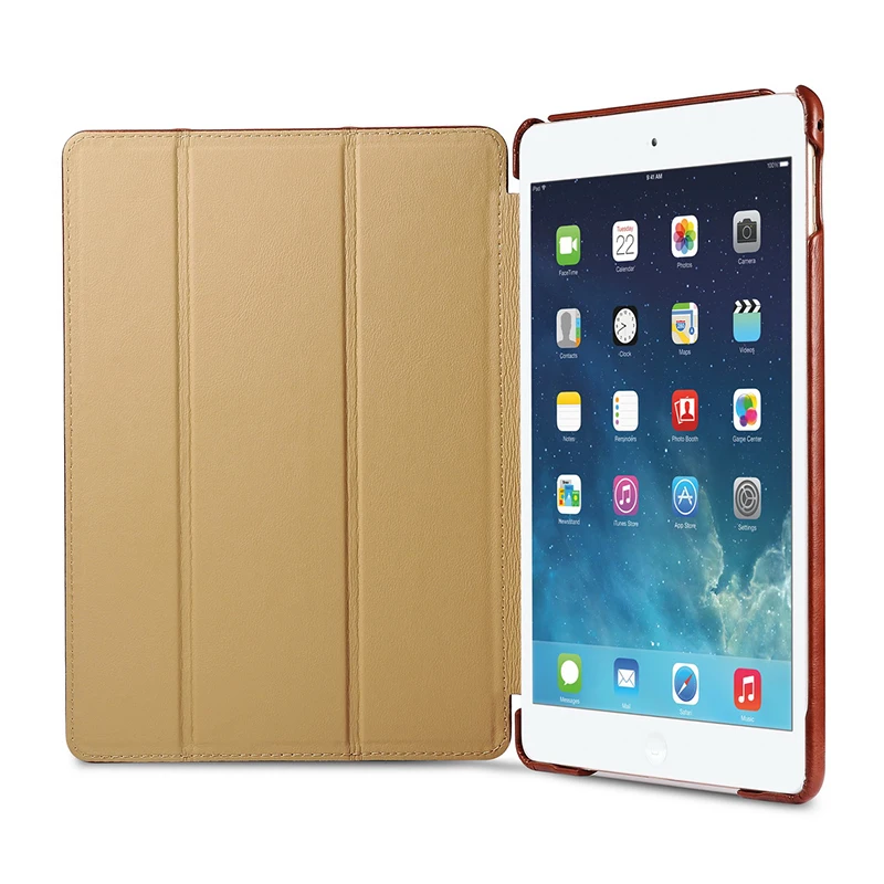 Чехол ICARER для iPad Air 2, винтажный Чехол-книжка из натуральной кожи, умный чехол-книжка для iPad Air 2, чехол с подставкой, авто пробуждение, сумка для сна
