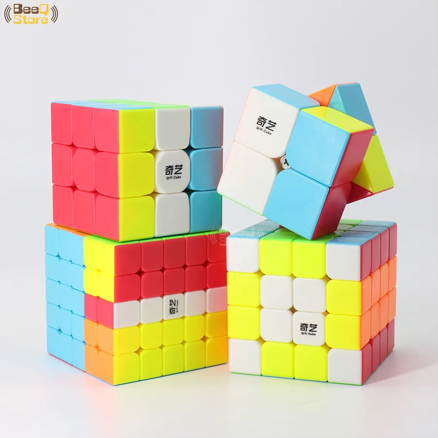 Qiyi 2x2/oneplus 3/OnePlus x 3 4x4 5x5, волшебный куб, QiyuanS QizhengS Скорость куб, головоломка, WarriorW Qidi черный Stickerless 3 шт. 4 шт./компл. развивающая игрушка