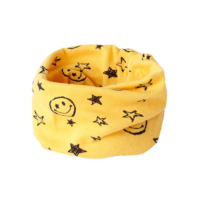 yellow smile Хлопковый детский шарф детей шарфы для женщин дети уплотнительное кольцо воротники Детские Bufandas Осень зимний теплый шарф девочек и мальчико - Цвет: yellow smile