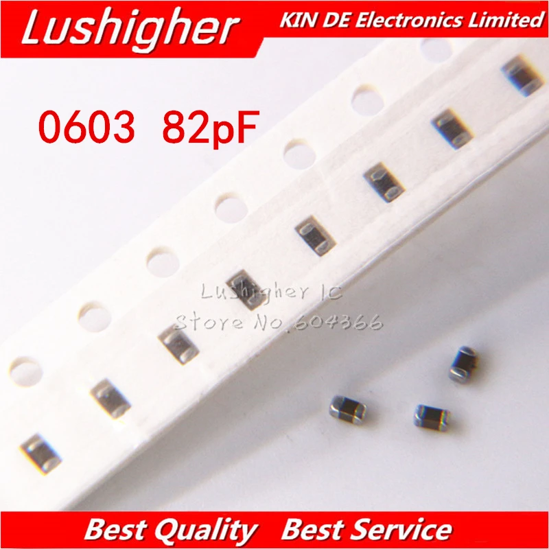 

Многослойный керамический конденсатор 100pcs 0603 82pf 50V X7R 10% SMD