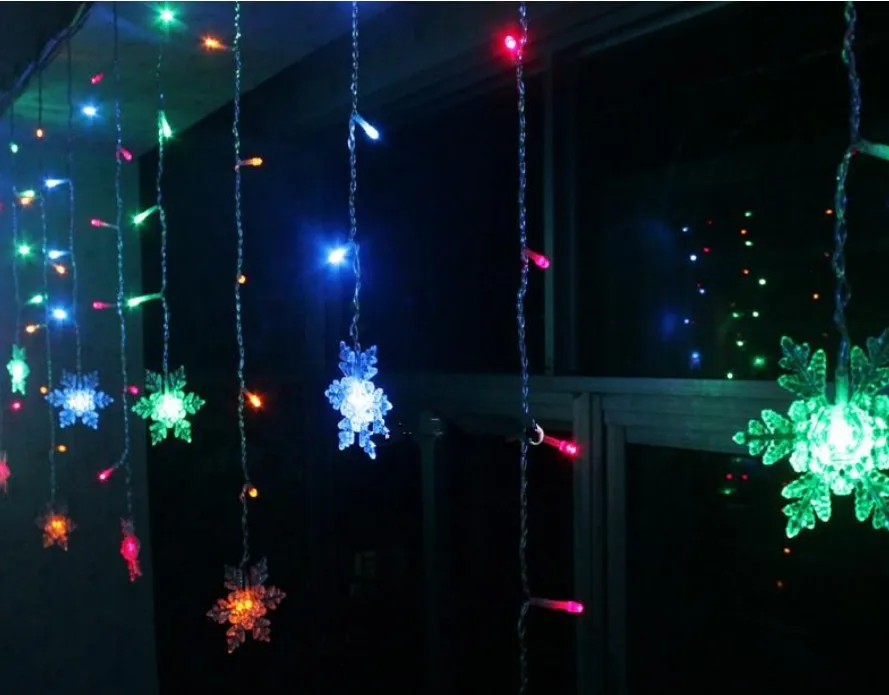 3 5 м 100led 16 шт Снежинка светодиодная занавеска гирлянда лампа для сада