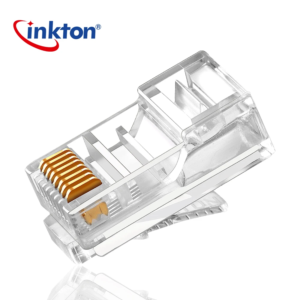 Inkton Ethernet разъем UTP RJ45 Cat5e 8P8C Модуль Plug RJ-45 позолоченная неэкранированная сетевая
