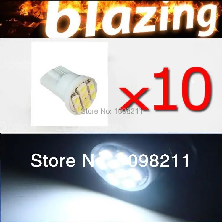 20 шт. T10 W5W 175 194 168 2825 8 SMD светодиодный Белый супер яркий автомобильный боковой Клин