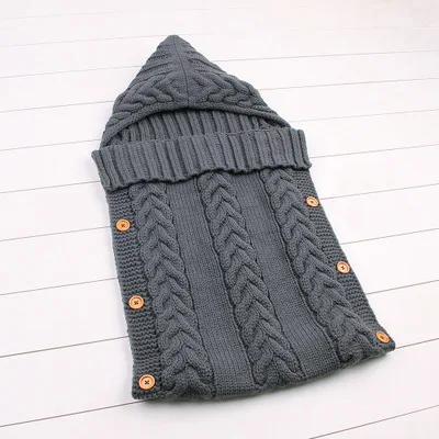 Dark gray Детская Пеленка, теплая трикотажная ткань, спальный мешок для новорожденных, детское Пеленальное Одеяло, спальные мешки, детское одеяло для новорожденных - Цвет: Dark gray