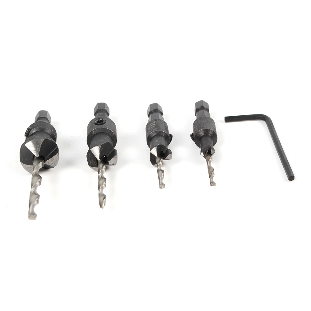 4 шт. HSS шестигранным хвостовиком винт зенковки сверло набор Деревообработка