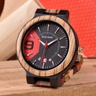 Деревянные часы BOBO BIRD, мужские наручные часы Qartz с датой, мужские часы, мужские часы с цветным ремешком, деревянная коробка, мужские часы, Прямая поставка