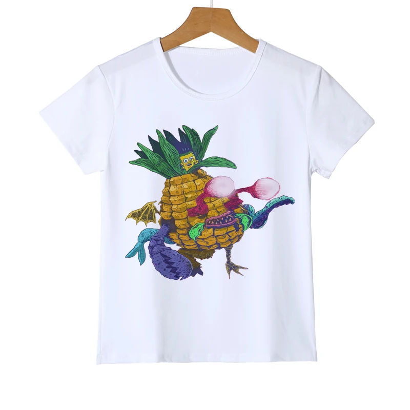 Лидер продаж Детская футболка с принтом ананаса для мальчиков и девочек Летняя