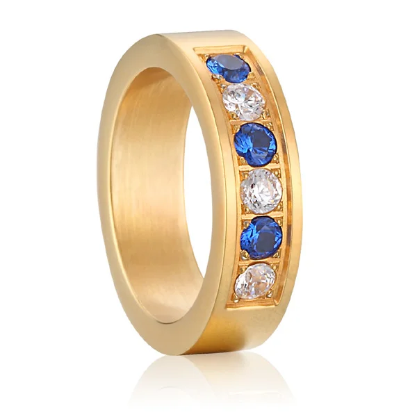 handmade custom new design alliance womens cubic zirconia cz stone titanium wedding bands fashion ring 2015 | Украшения и