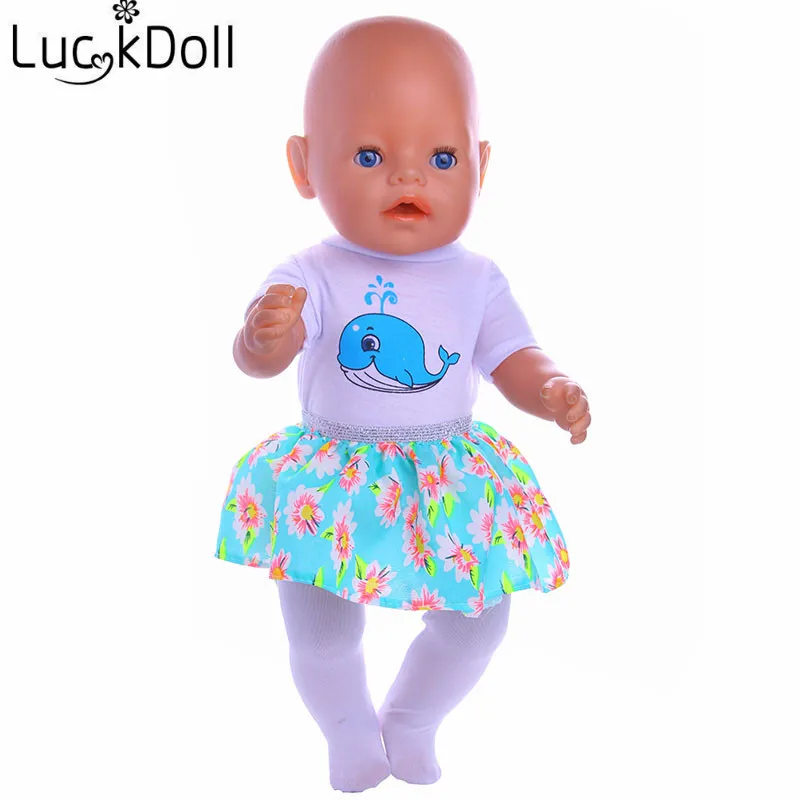 LUCKDOLL высокое качество Qute HandmadeT платье рубашка трусики костюм Одежда для куклы 43