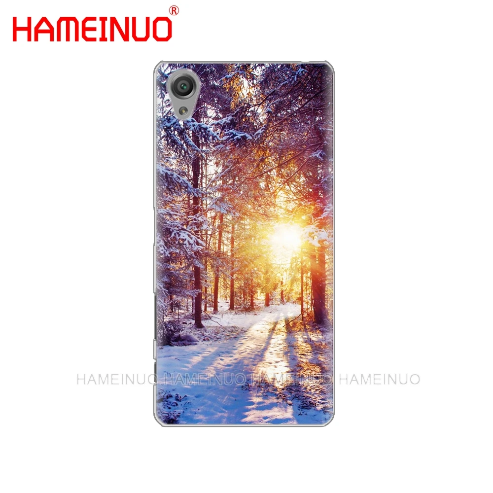 HAMEINUO Зимний Легкий чехол для телефона с пейзажем sony xperia C6 XA1 XA2 XA ULTRA X XP L1 L2 XZ1 compact