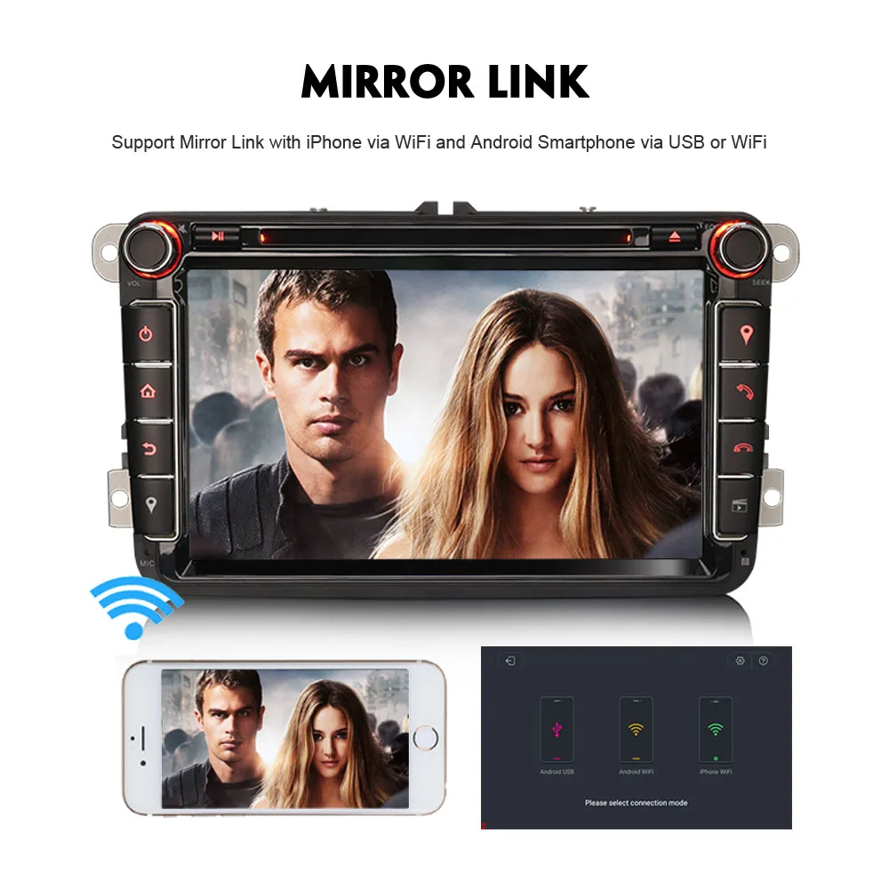 Автомобильный мультимедийный плеер для VW Passat CC Golf Android 8 0 DAB + WiFi 4G GPS Радио RDS BT DVD SD