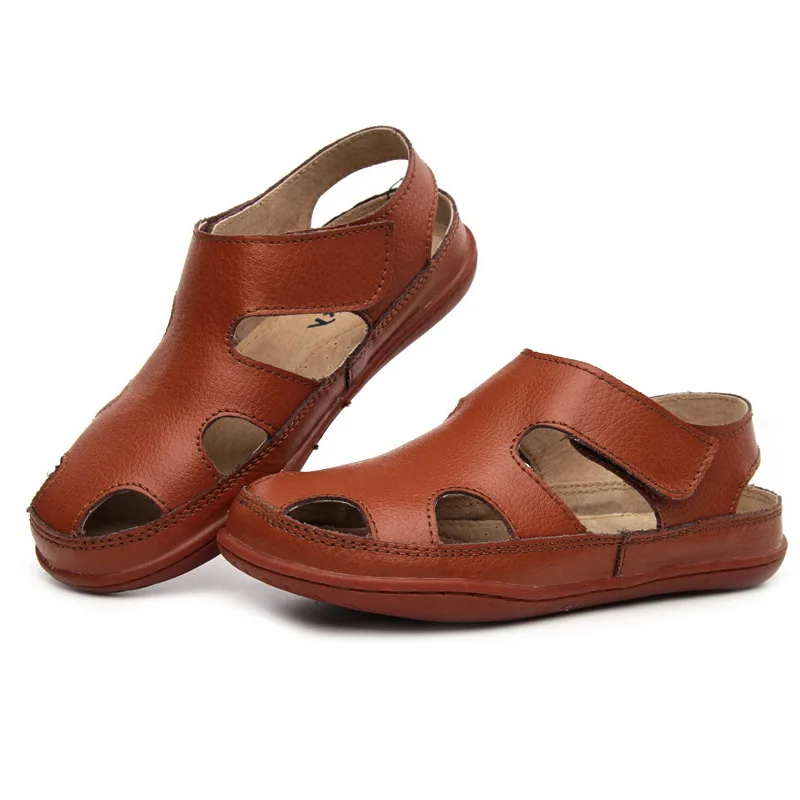 Сандалии Mudipanda из натуральной кожи для мальчиков и девочек Нескользящие Детские