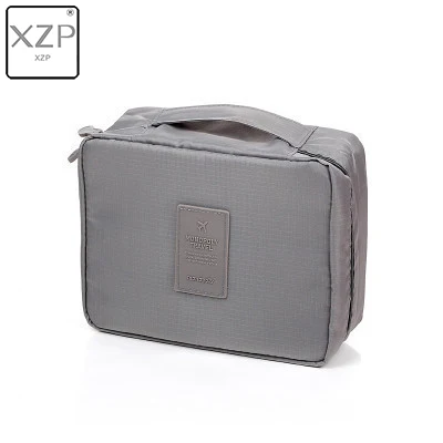 Gray XZP сумка для макияжа для девушек, женская косметичка, моющаяся косметичка, органайзер для макияжа, сумка для хранения, сумка для дорожного набора, много карманов, женская сумка - Color: Gray