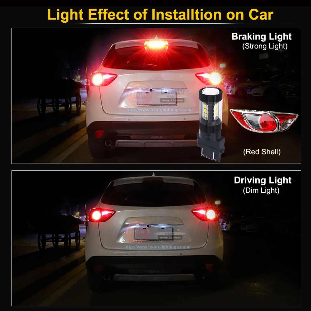 

2Pcs T20 W21W LED W21/5W LED WY21W 7440 7443 LED Bulb T25 3157 3156 p27/7w Car Brake Reverse Light 12-24V Lamp Turn Signal