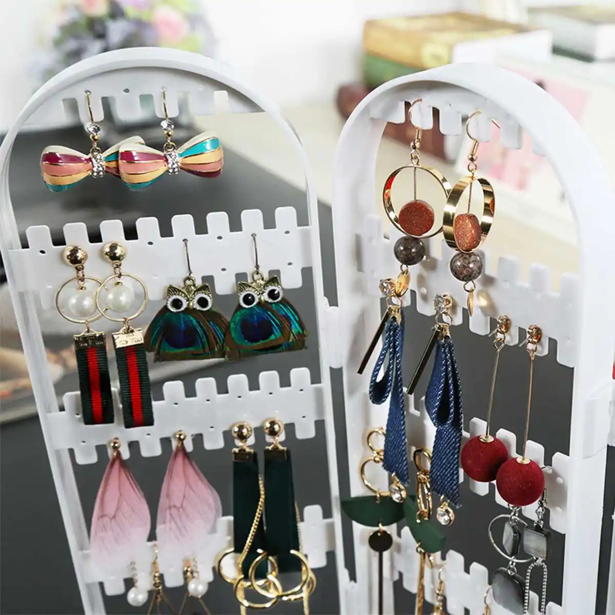 Пластиковая прозрачная витрина для сережек-гвоздиков с отверстиями 120/180/240/360