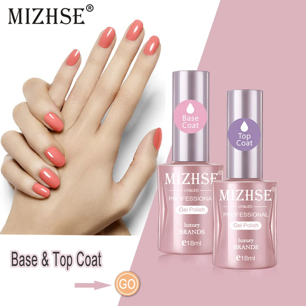 

MIZHSE Nail Polish Set Matte Top Coat Soak Off Gel Polish Set Vernis Semi Permanant Uv Base Coat Top Coat UV LED Gel Nails