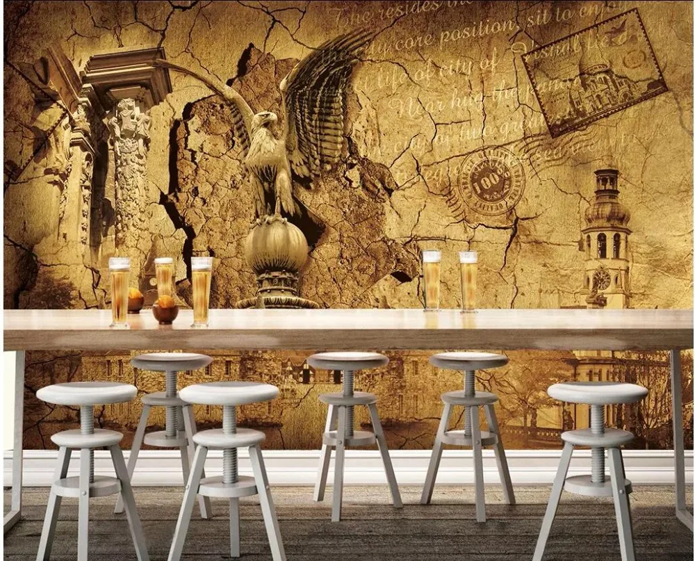 3d обои на заказ европейский средневековый стиль винтажная архитектура гостиная