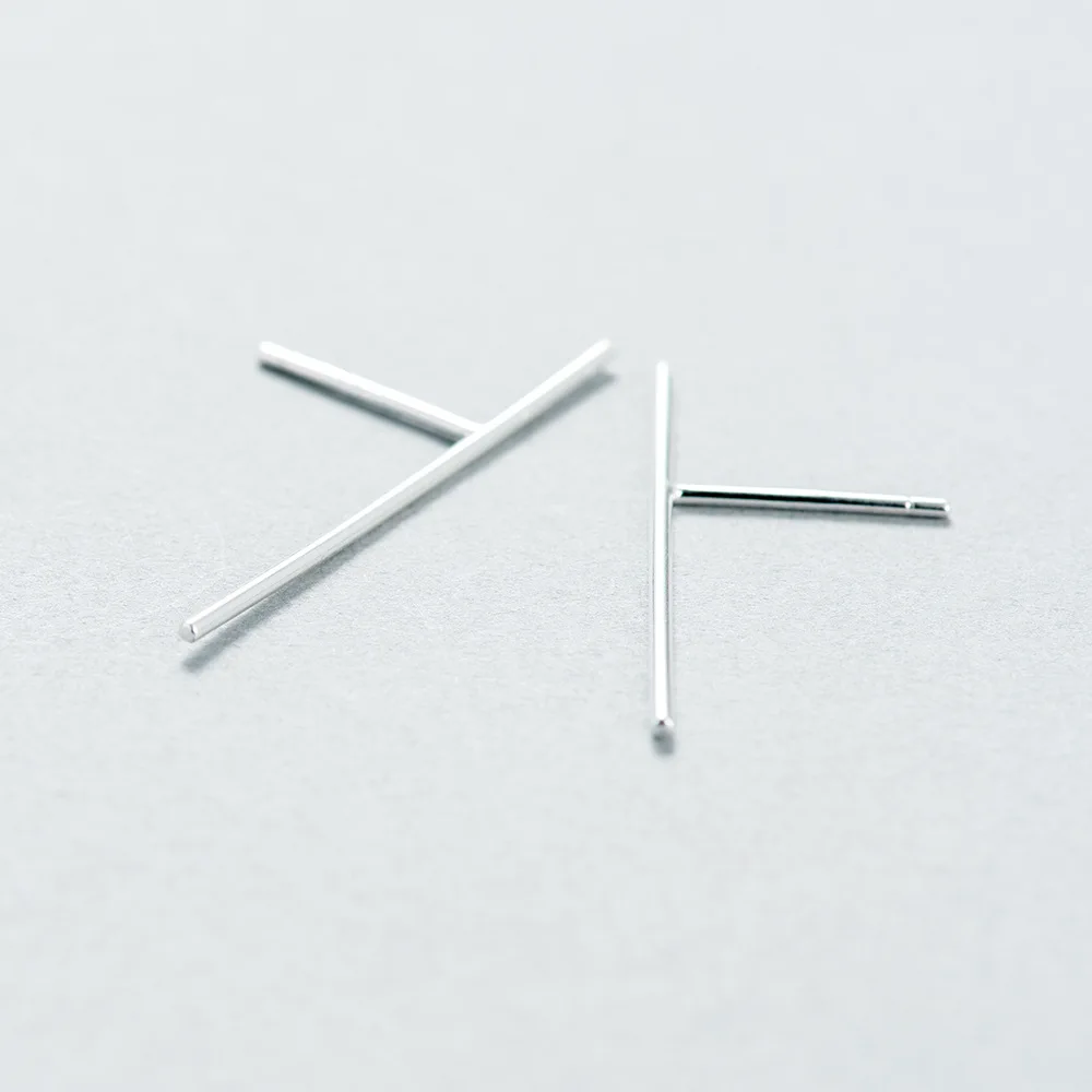 Женские гипоаллергенные серьги гвоздики из серебра 100% пробы|hypoallergenic stud earrings|bar