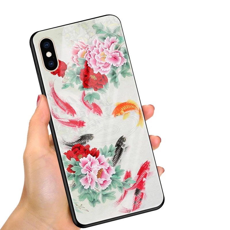 Чехол для iphone XS Max чехол с рисунком счастливого кота закаленное стекло задняя