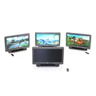 Новый миниатюрный кукольный домик, широкоформатный Плоский ЖК-телевизор с дистанционным серым экраном, мебельные игрушки