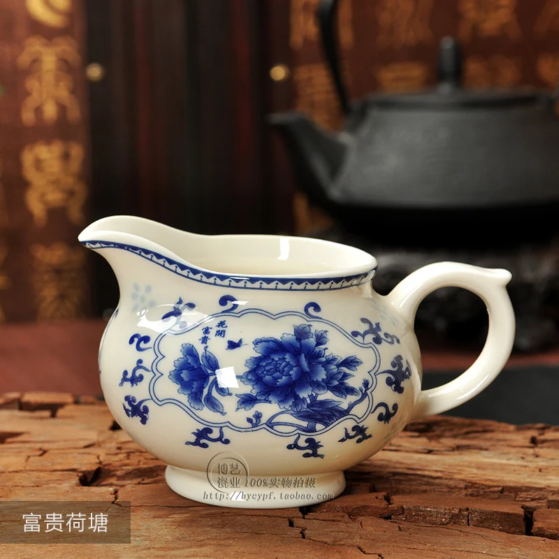 Яркая кружка синий и белый чайный горшок костяной фарфор GaiWan Chahai стандартная