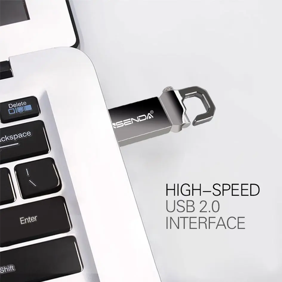 USB флеш-накопитель Wansenda из нержавеющей стали, флеш-накопитель на 32 ГБ, 64 ГБ, флеш-накопитель на 8 ГБ, 16 ГБ, флеш-накопитель USB 2,0, карта памяти, u-диск